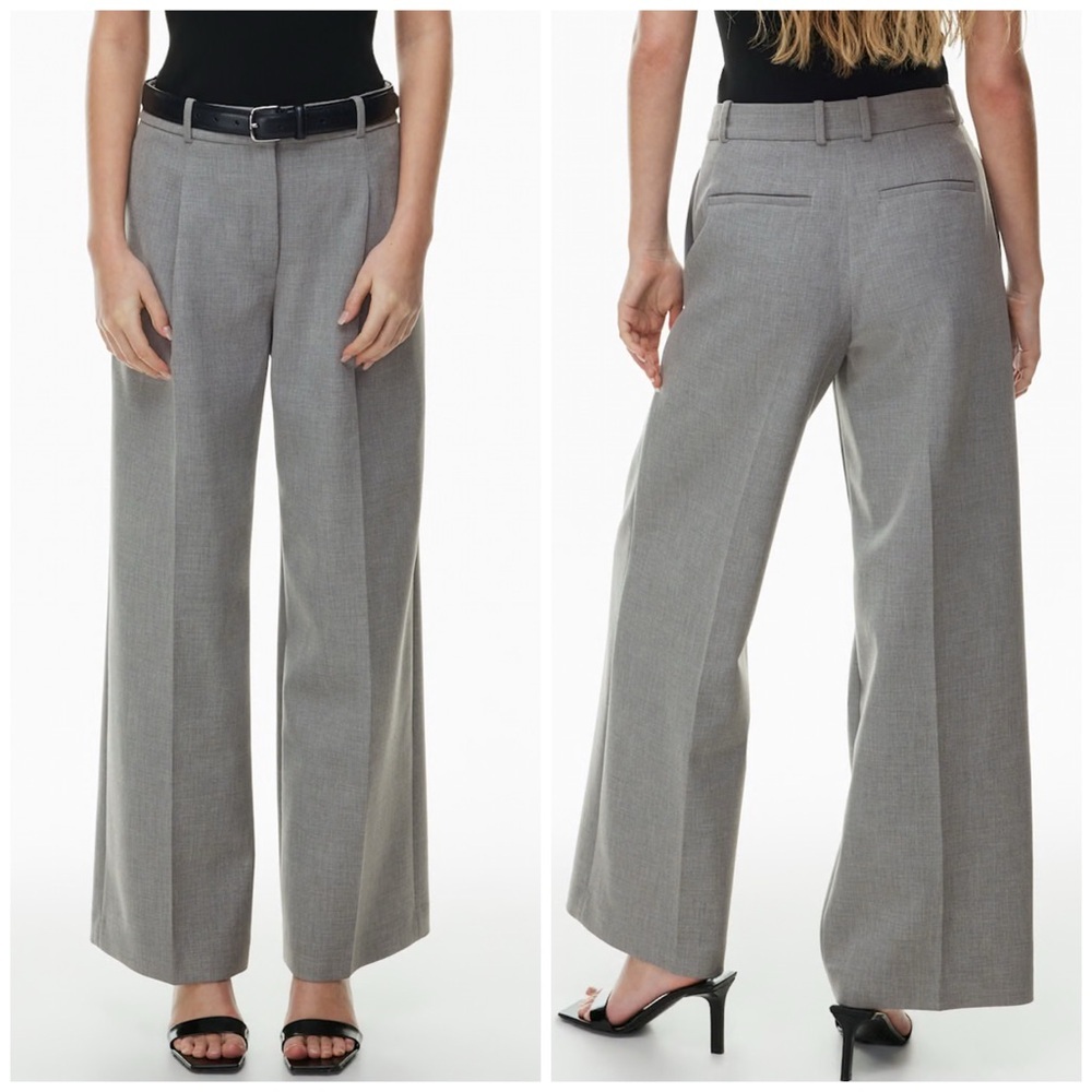 Babaton Gray Wide-Leg Pants